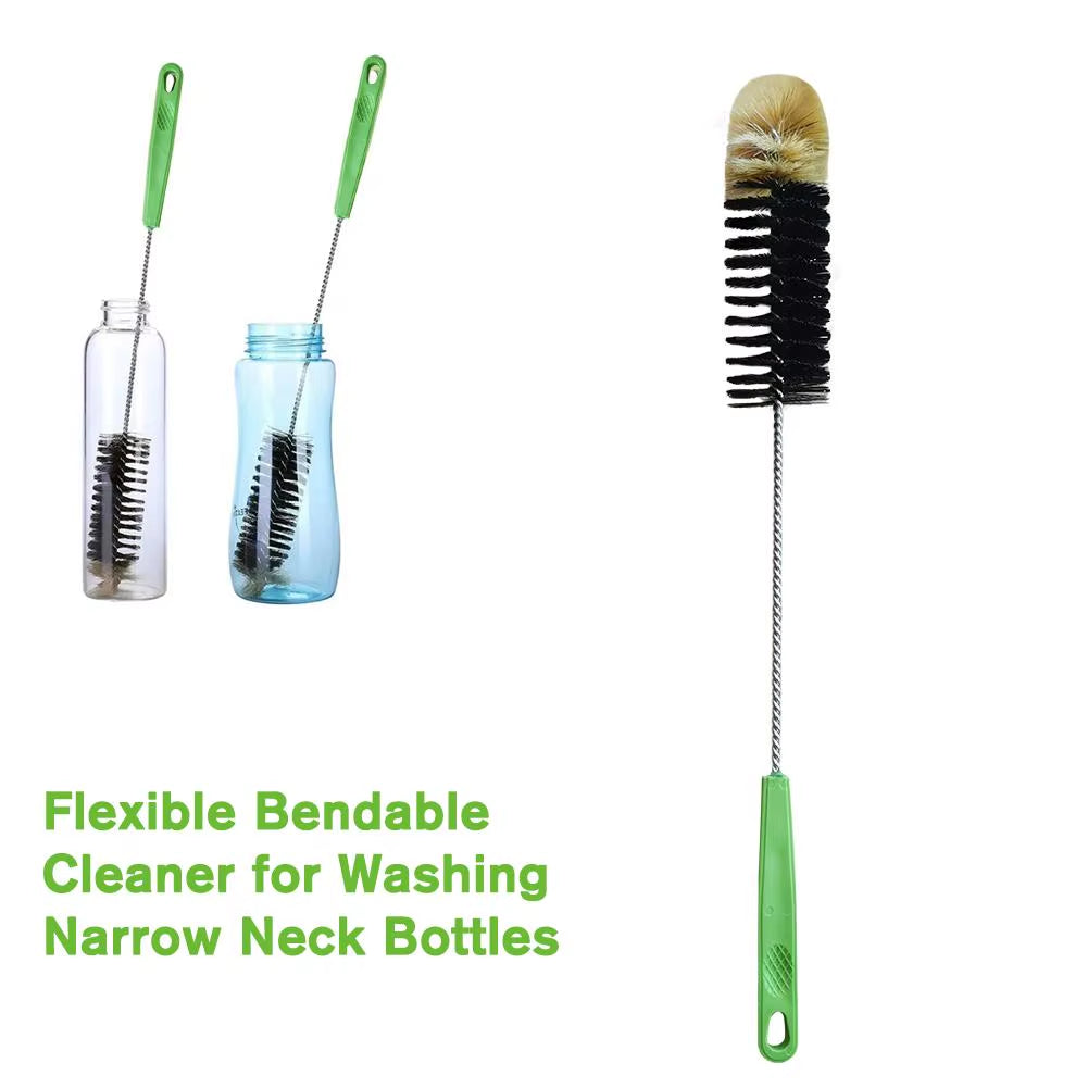 40Cm Long Handle Water Bottle Brush Flexible Bendable Cleaner for Washing Narrow Neck Bottle Wine Decanter Beer Brewing Sup O7M6