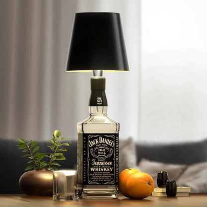 Wine Bottle LED Wireless Table Lamp 3-Color Infinitely Dimmable USB Rechargeable Dining Table Lights Beverage Lamp Top Touch